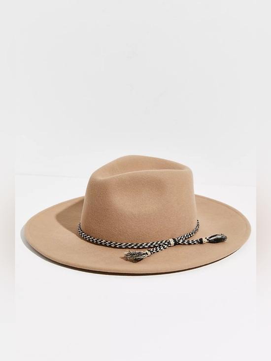 Free People x Mossant Wild Heart Braided Trim Felt Hat in Taupe main image 8